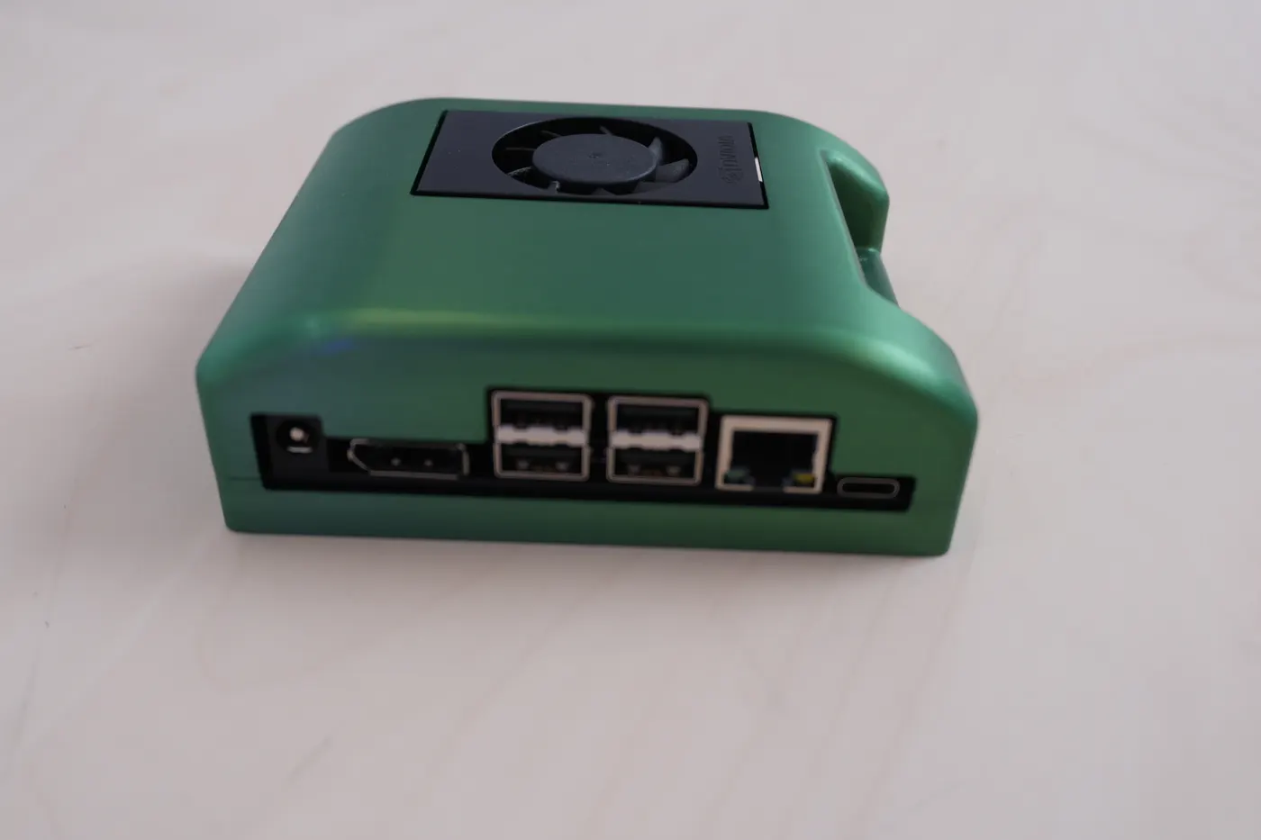 Rear ports of the Wendy Jetson — power, DisplayPort, USB, Ethernet, and USB-C